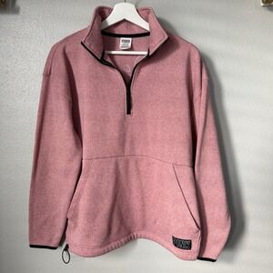 Victoria's Secret Pink Campus Quarter Zip Pullover Light Pink Small Sweater